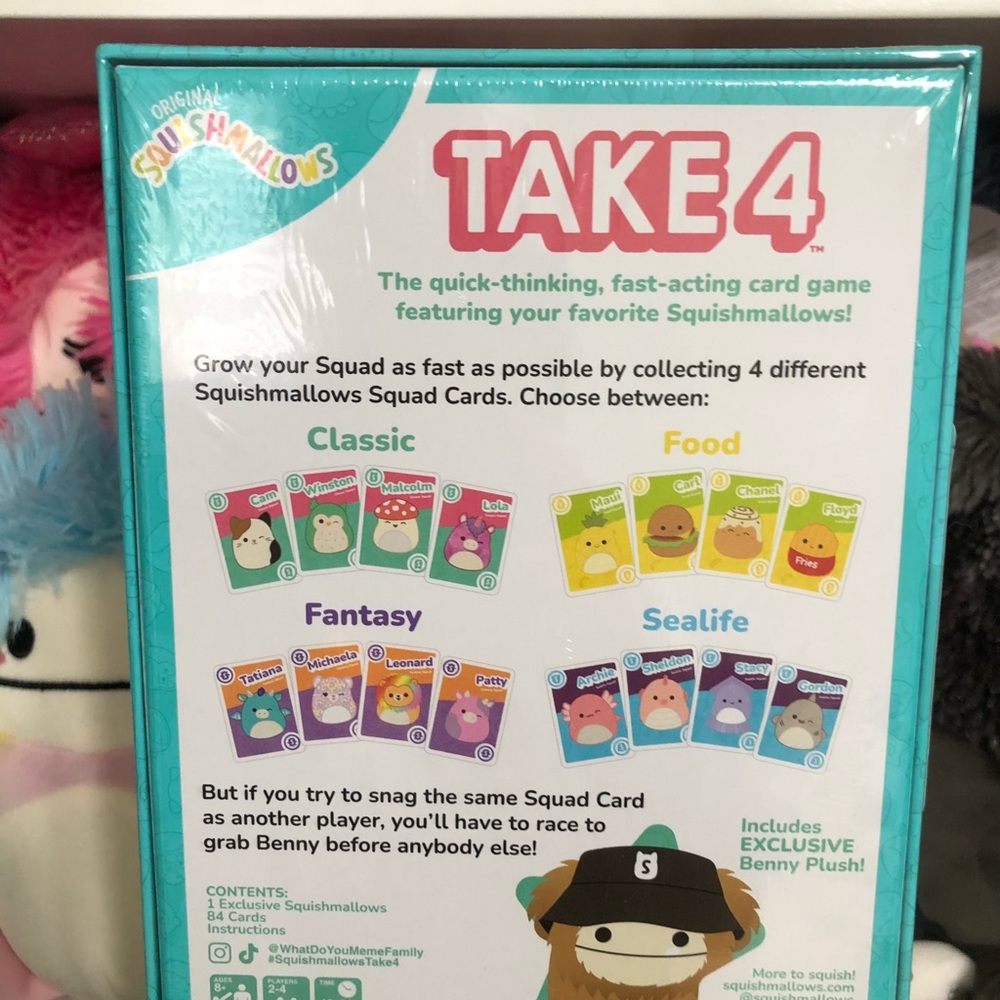 Squishmallows Take 4 card game